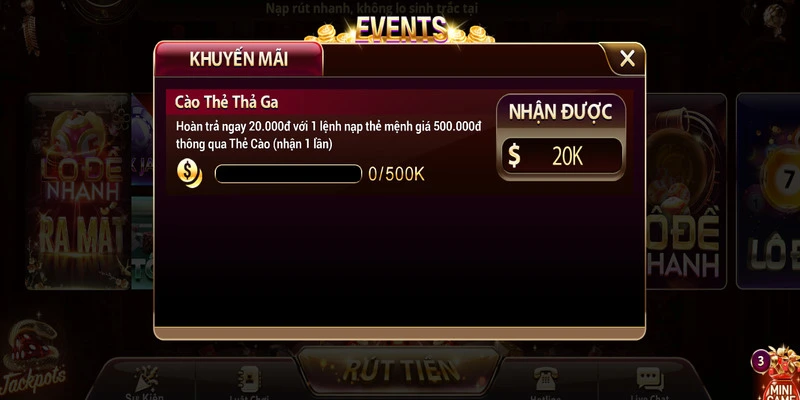 Khuyến mãi SUNWIN cào thẻ thả ga nhận 20K