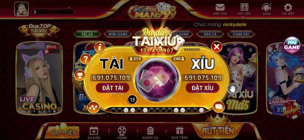 Cổng game có nhiều danh mục trò chơi để bạn lựa chọn